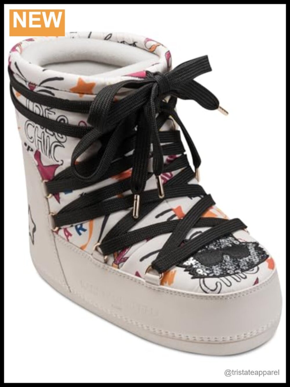 Karl Lagerfeld Women's Lace-Up Faux Fur Winter Bootie
